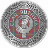 Clan Ruthven Wappen & Tartan Aufkleber (Vorderseite)