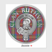 Clan Ruthven Wappen & Tartan Aufkleber (Blatt)