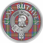 Clan Ruthven Wappen & Tartan Aufkleber (Vorderseite)