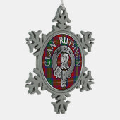 Clan Ruthven Wappen & Tartan Schneeflocken Zinn-Ornament (Links)