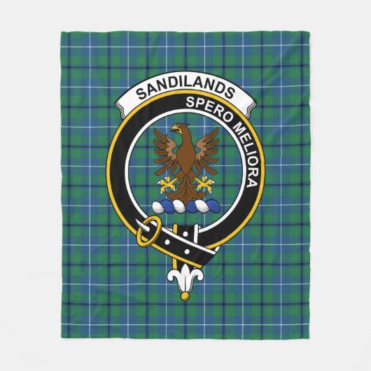 Clan Sandilands Ancient Tartan Kariert Fleecedecke (Vorderseite)