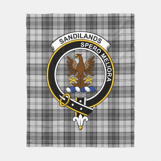 Clan Sandilands Gray Tartan Kariert Fleecedecke (Vorderseite)