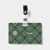 Clan Scott Green Tartan Abzeichen Ausweis (Front with Clip)