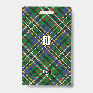 Clan Scott Green Tartan Abzeichen Ausweis