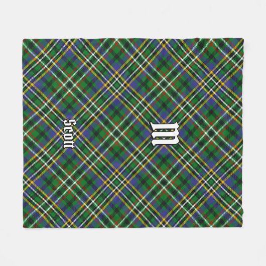 Clan Scott Green Tartan Fleece Blanket (Vorderseite (Horizontal))