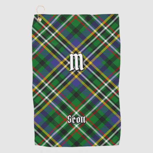 Clan Scott Green Tartan Golf Towel Golfhandtuch (Vorderseite)