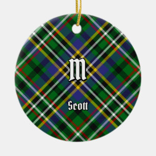 Clan Scott Green Tartan Keramik Ornament