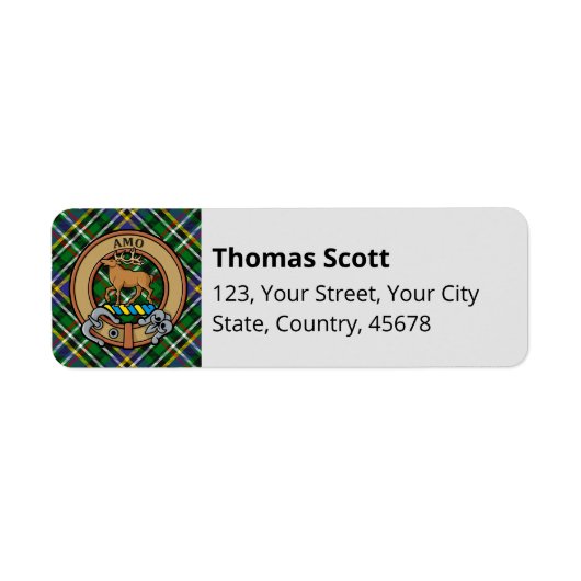 Clan Scott Green Tartan Label (Vorne)