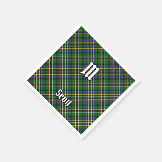 Clan Scott Green Tartan Napkins Serviette (Ecke)