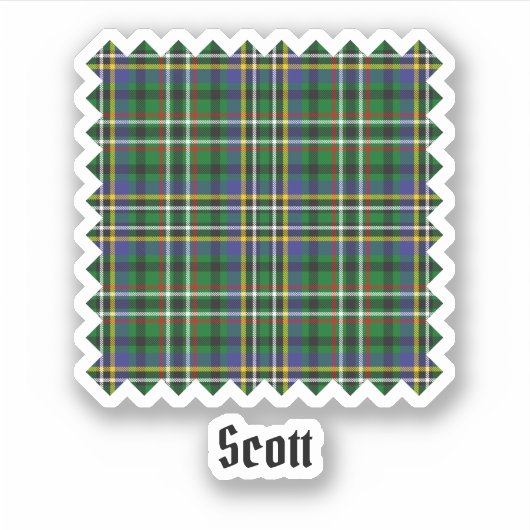 Clan Scott Green Tartan Sticker (Vorderseite)