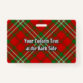 Clan Scott Red Tartan Abzeichen Ausweis (Rückseite)