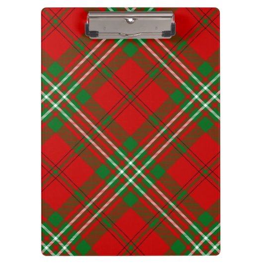 Clan Scott Red Tartan Clipboard Klemmbrett (Vorderseite)