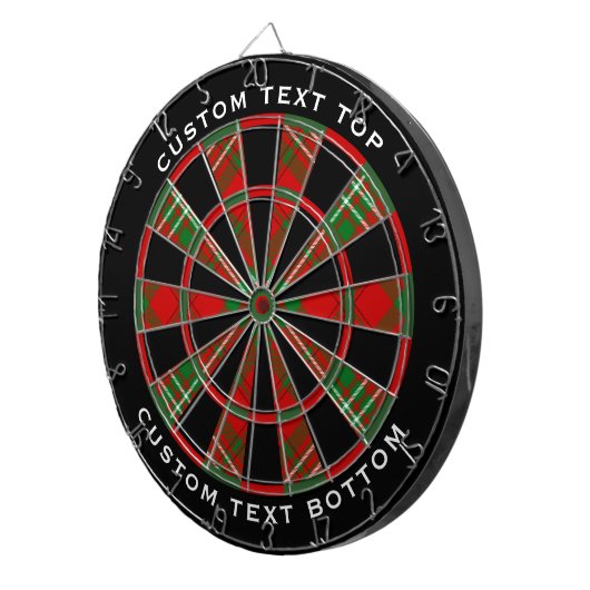 Clan Scott Red Tartan Dart Board Dartscheibe (Vorderseite rechts)