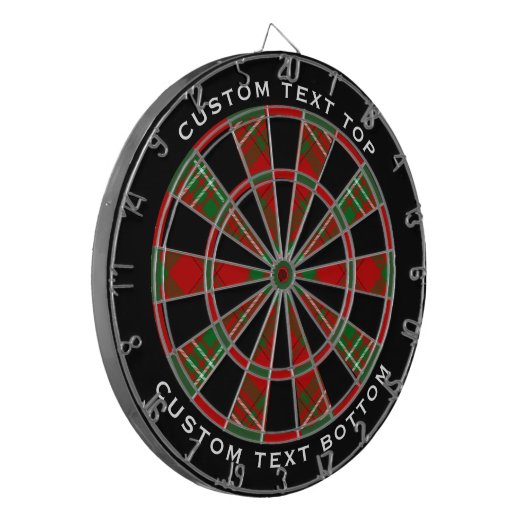 Clan Scott Red Tartan Dart Board Dartscheibe (Vorderseite Links)