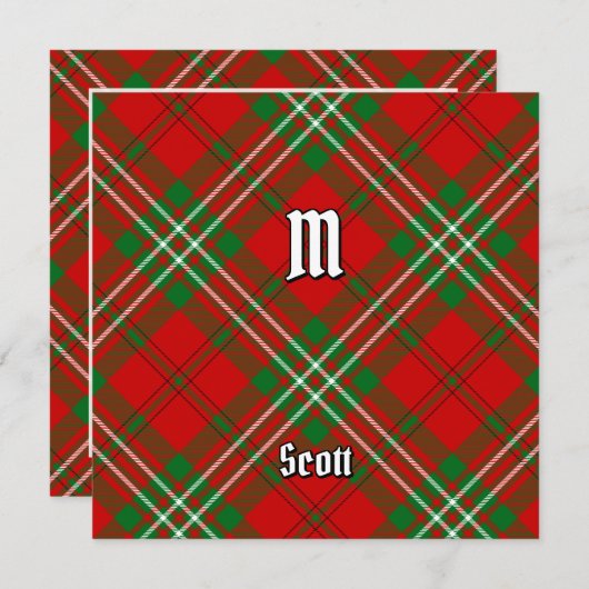 Clan Scott Red Tartan Einladung (Vorne/Hinten)