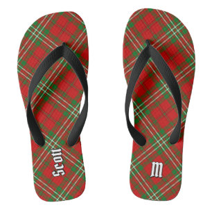 Clan Scott Red Tartan Flip Flops Badesandalen
