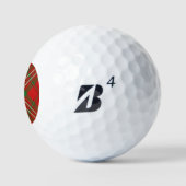 Clan Scott Red Tartan Golf Balls Golfball (Logo)