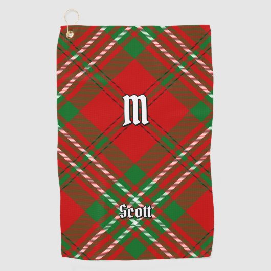 Clan Scott Red Tartan Golf Towel Golfhandtuch (Vorderseite)