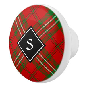 Clan Scott Red Tartan Keramik Knob Keramikknauf