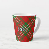 Clan Scott Red Tartan Latte Tasse (Rechte Ecke)