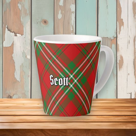 Clan Scott Red Tartan Latte Tasse