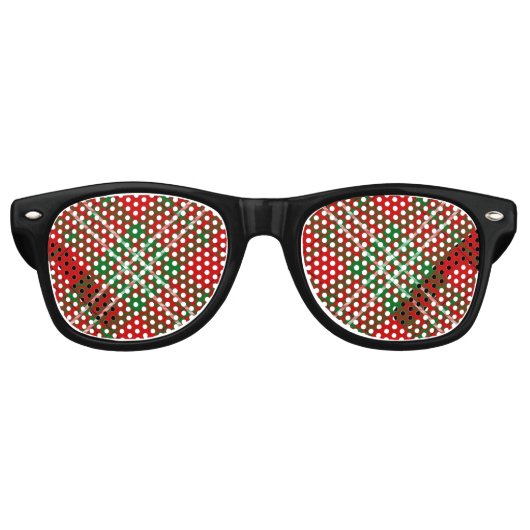 Clan Scott Red Tartan Retro Sonnenbrille (Vorderseite)