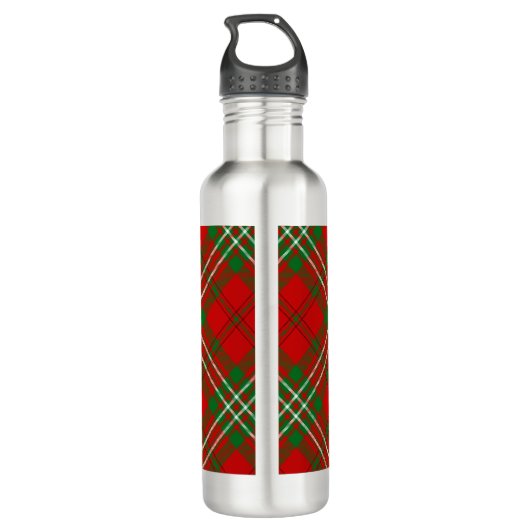 Clan Scott Red Tartan Stainless Steel Water Flasch Edelstahlflasche (Rückseite)