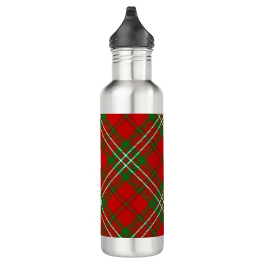 Clan Scott Red Tartan Stainless Steel Water Flasch Edelstahlflasche (Rechts)