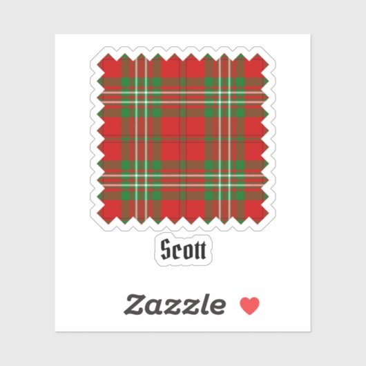 Clan Scott Red Tartan Sticker (Blatt)