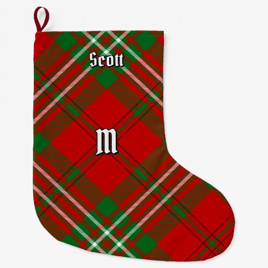 Clan Scott Red Tartan Weihnachts-Strumpf Großer Weihnachtsstrumpf (Vorderseite)