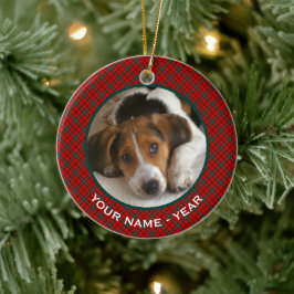 Clan Scott Red und Green Scottish Kariert Foto Keramik Ornament