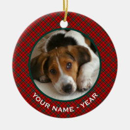 Clan Scott Red und Green Scottish Kariert Foto Keramik Ornament