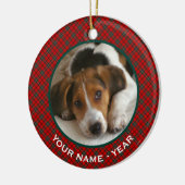 Clan Scott Red und Green Scottish Kariert Foto Keramik Ornament (Links)