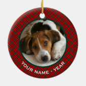 Clan Scott Red und Green Scottish Kariert Foto Keramik Ornament (Hinten)