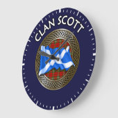 Clan Scott Tartan Große Wanduhr (Winkel)