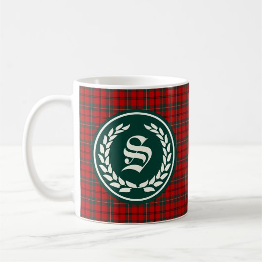 Clan Scott Tartan Monogram Kaffeetasse (Links)