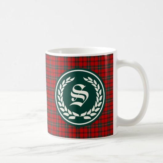 Clan Scott Tartan Monogram Kaffeetasse (Rechts)