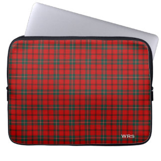Clan Scott Tartan Red and Green Kariert Monogram Laptopschutzhülle