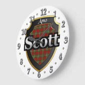 Clan Scott Tartan Scottish Dream Clock Große Wanduhr (Winkel)
