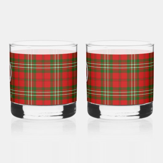 Clan Scott Wappen Abzeichen & Tartan individuell a Whiskyglas (Links)