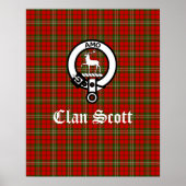 Clan Scott Wappen Abzeichen & Tartan Poster (Vorne)