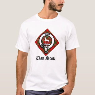 Clan Scott Wappen Abzeichen & Tartan T-Shirt