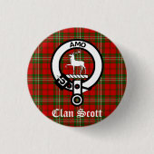 Clan Scott Wappen Abzeichen und Tartan Button (Vorderseite)