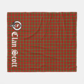 Clan Scott Wappen Abzeichen und Tartan Fleecedecke (Vorderseite (Horizontal))