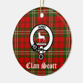Clan Scott Wappen Abzeichen und Tartan Keramik Ornament (Links)