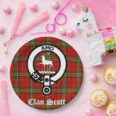 Clan Scott Wappen Abzeichen und Tartan Pappteller (Party)