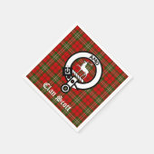 Clan Scott Wappen Abzeichen und Tartan Serviette (Ecke)