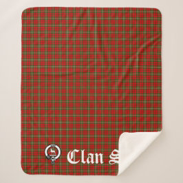 Clan Scott Wappen Abzeichen und Tartan Sherpadecke