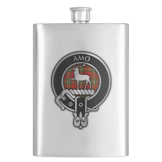 Clan Scott Wappen & Tartan Flask Flachmann (Vorderseite)
