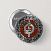 Clan Scott Wappen & Tartan Knot Button (Vorne & Hinten)